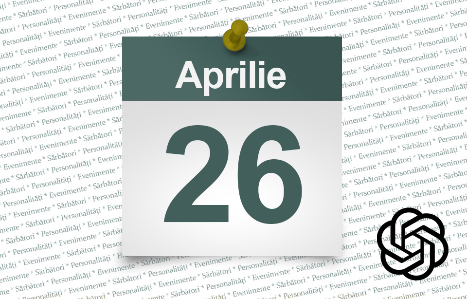 Evenimente notabile din istoria mondială, inclusiv descoperirea originii extraterestre a pietrelor meteorice, înființarea Gestapo și adoptarea Cartei Națiunilor Unite, au avut loc pe 26 aprilie. În plus, s-au născut personalități celebre, cum ar fi William Shakespeare și Jet Li, iar chimistul german Carl Bosch a murit în această zi în 1940.